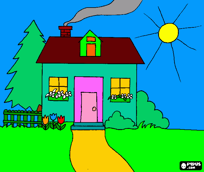 meu lar doce lar... para colorir e imprimir