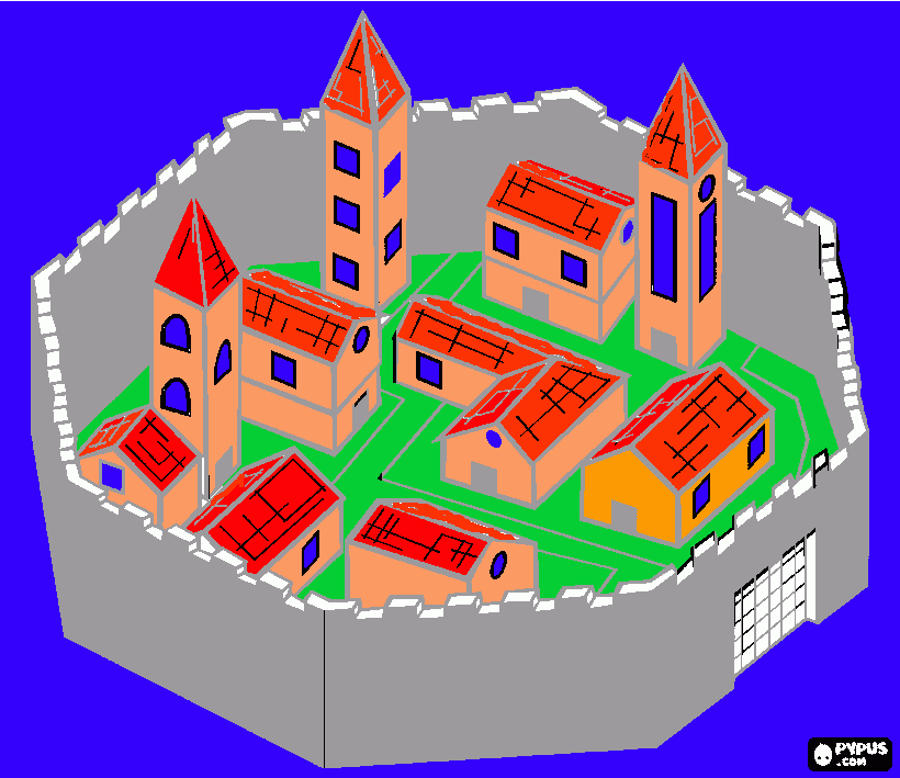 miasto para colorir e imprimir