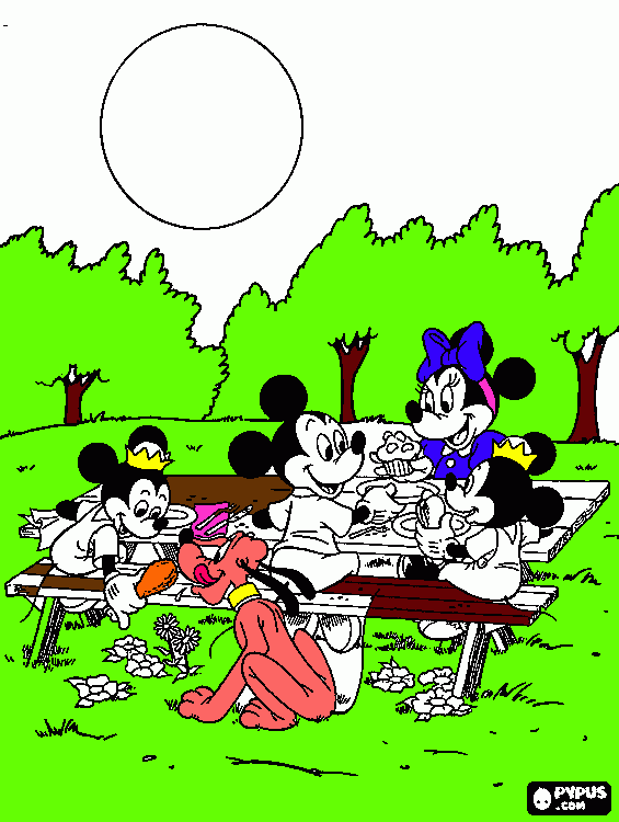 mickey mouse com a miny para colorir e imprimir