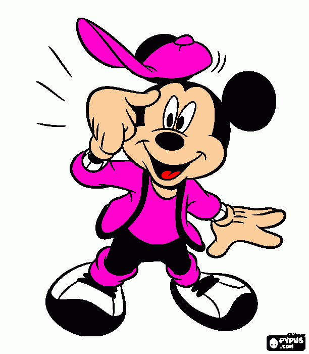 mickey rosa para colorir e imprimir