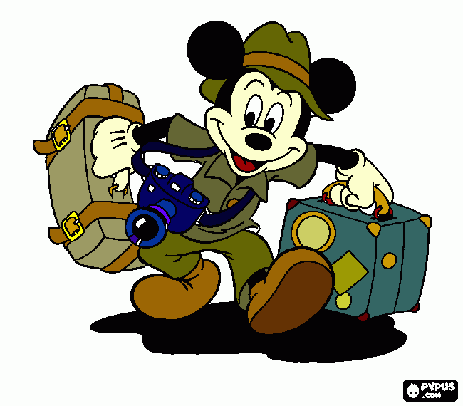 Mickey safari para colorir e imprimir