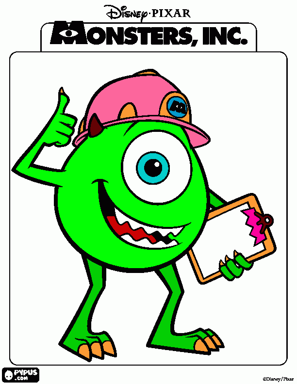 mike o mostrinho verde para colorir e imprimir