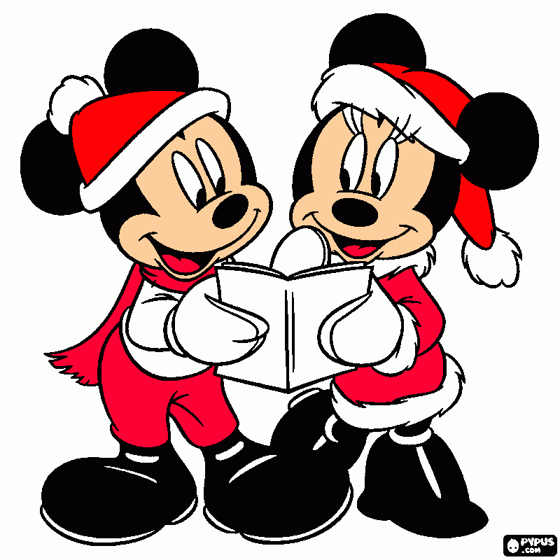 mikei e mine natal para colorir e imprimir