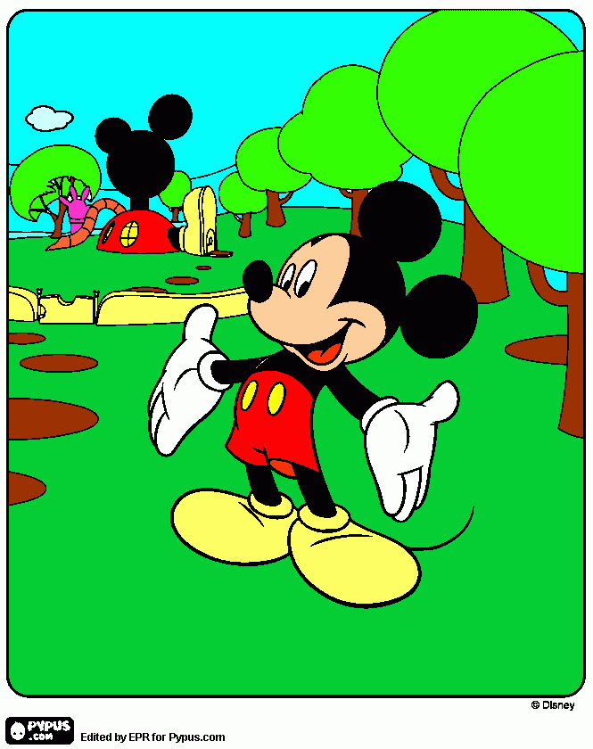 mikey mouse haouse para colorir e imprimir