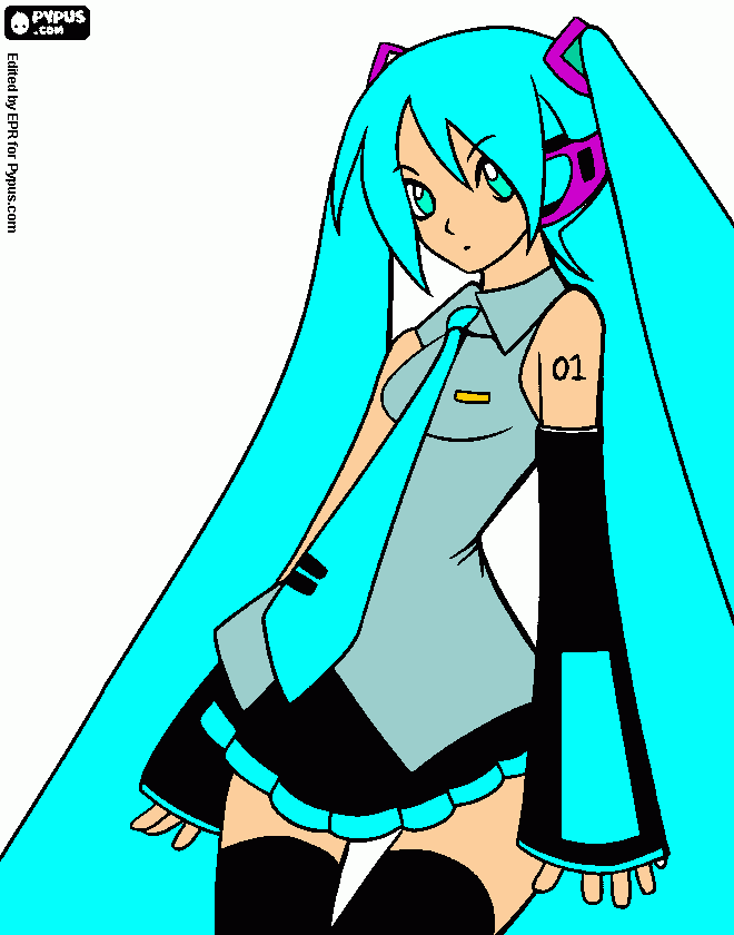 miku hatsuni miku para colorir e imprimir