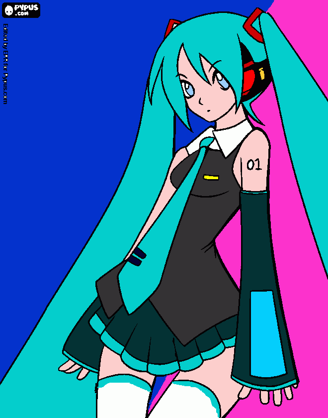 miku miku dance para colorir e imprimir