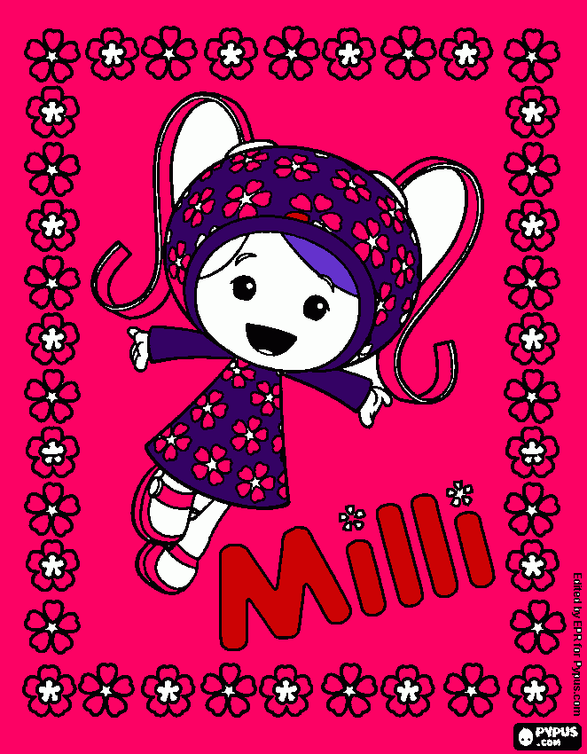 Milli umizumi para colorir e imprimir