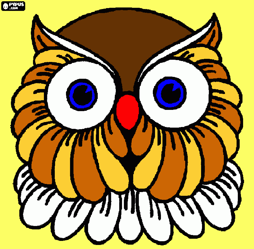 Minha coruja em mosaico para colorir e imprimir