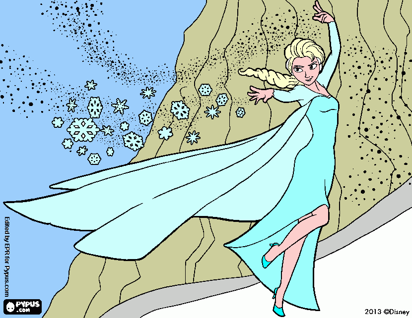 minha pintura da elsa para colorir e imprimir