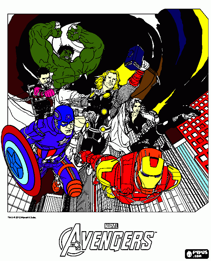 Minha pintura dos vingadores para colorir e imprimir
