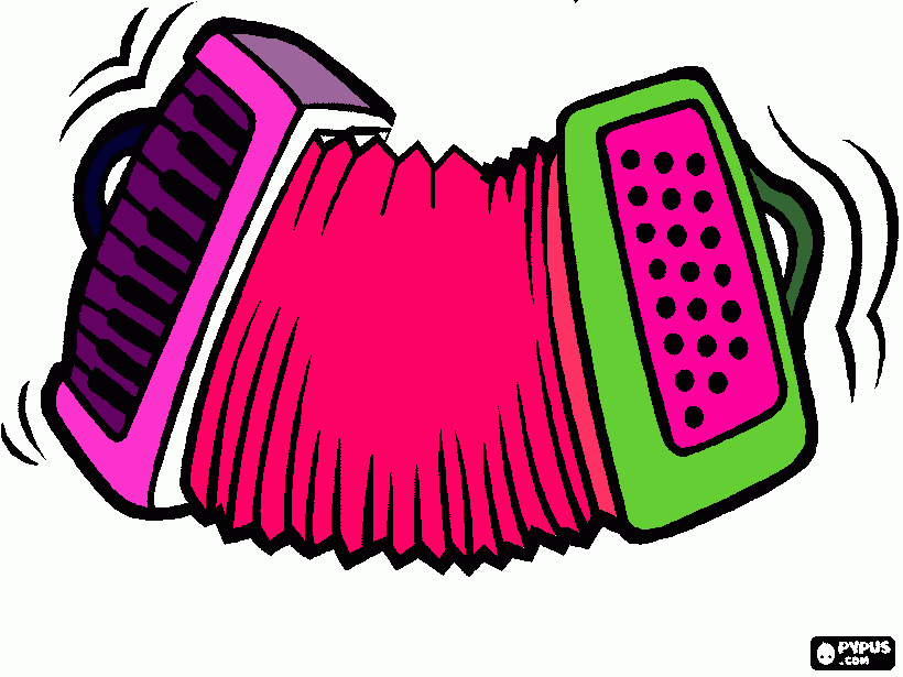 Minha sanfona colorida para colorir e imprimir