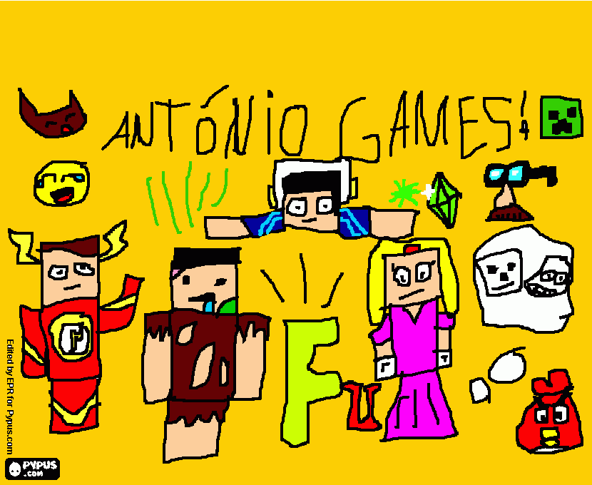 mini Antonio Games para colorir e imprimir