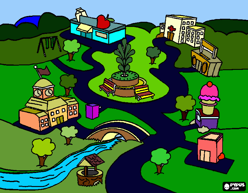 MINI CITY para colorir e imprimir