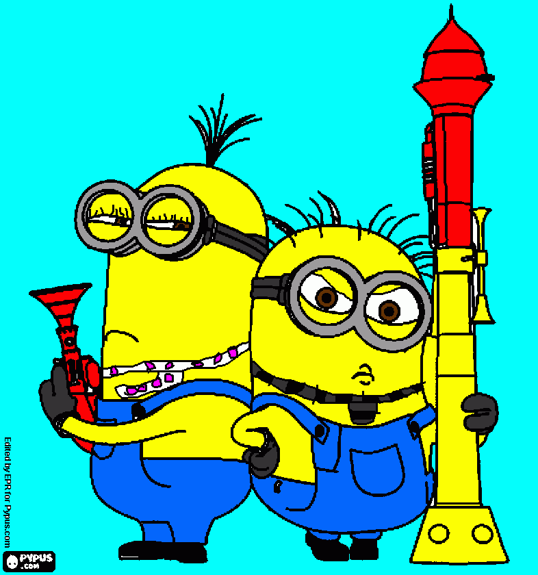 minion gru,minion lucy para colorir e imprimir