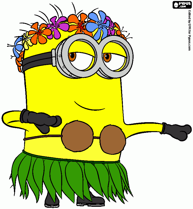 minion hula para colorir e imprimir