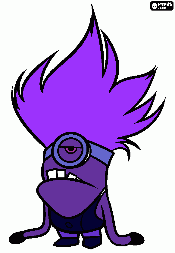 minion roxo para colorir e imprimir