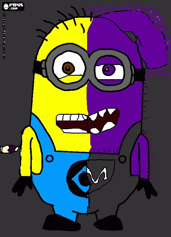 minions mauvado para colorir e imprimir