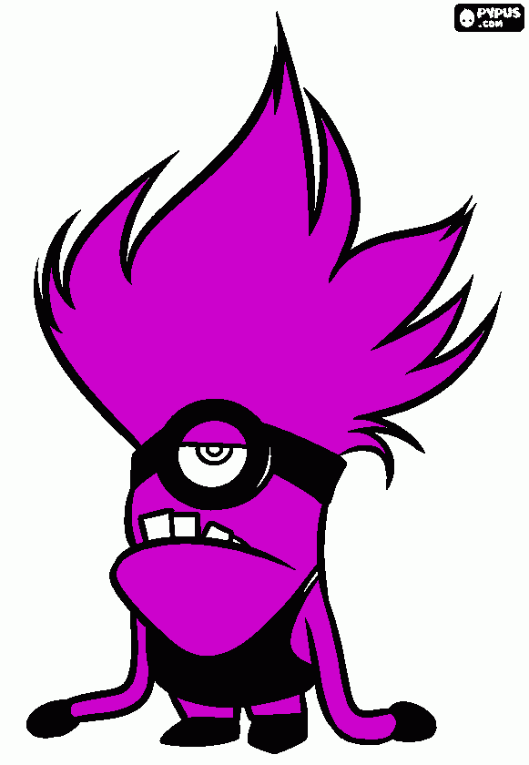 minions roxo para colorir e imprimir