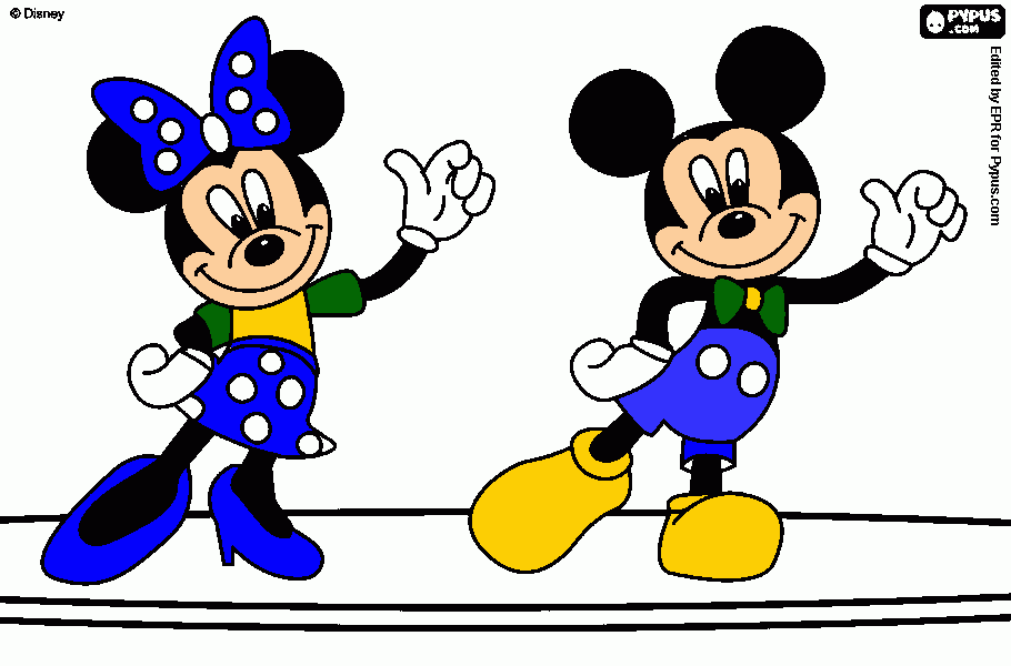 minnie e mickey  para colorir e imprimir