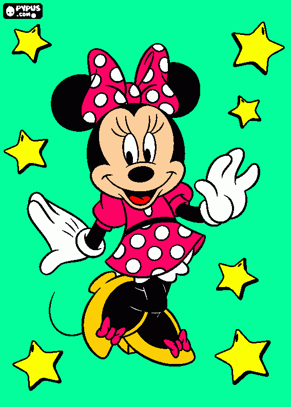 Minnie Estrelas para colorir e imprimir