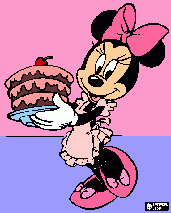 Minnie Mouse a cozinheira para colorir e imprimir