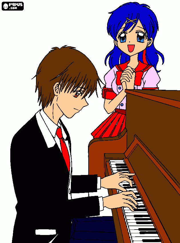 misuki e Hanon para colorir e imprimir