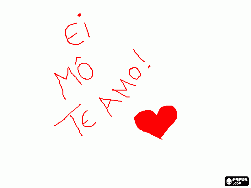 mo te amo  para colorir e imprimir