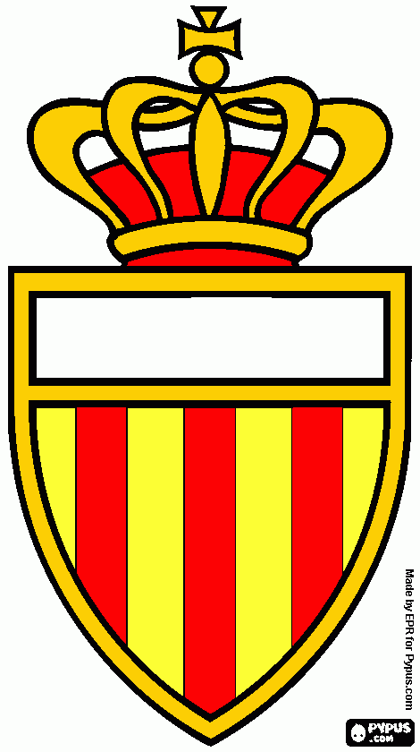 monaco amarelo vermelho para colorir e imprimir