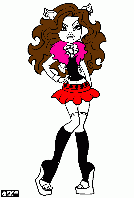 monster clawdeen para colorir e imprimir