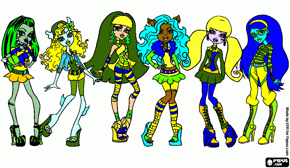 monster hihg brasil para colorir e imprimir