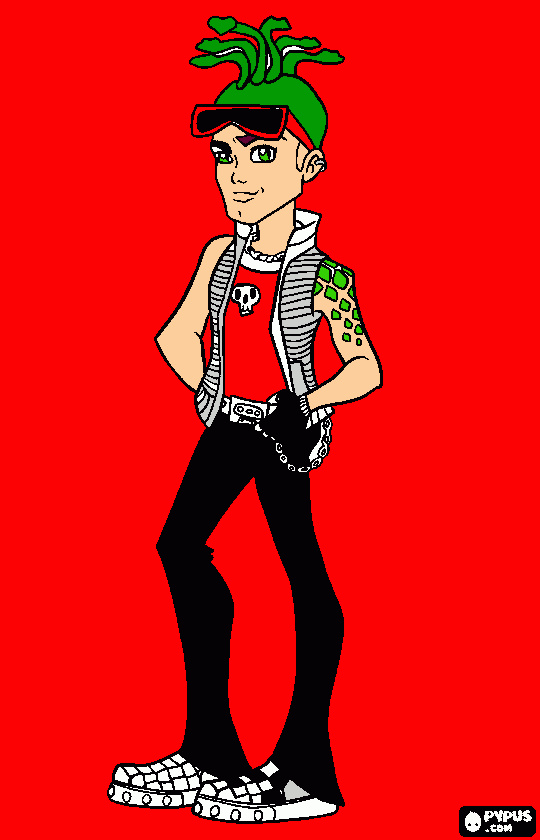 monster hing cabelo de cobra para colorir e imprimir