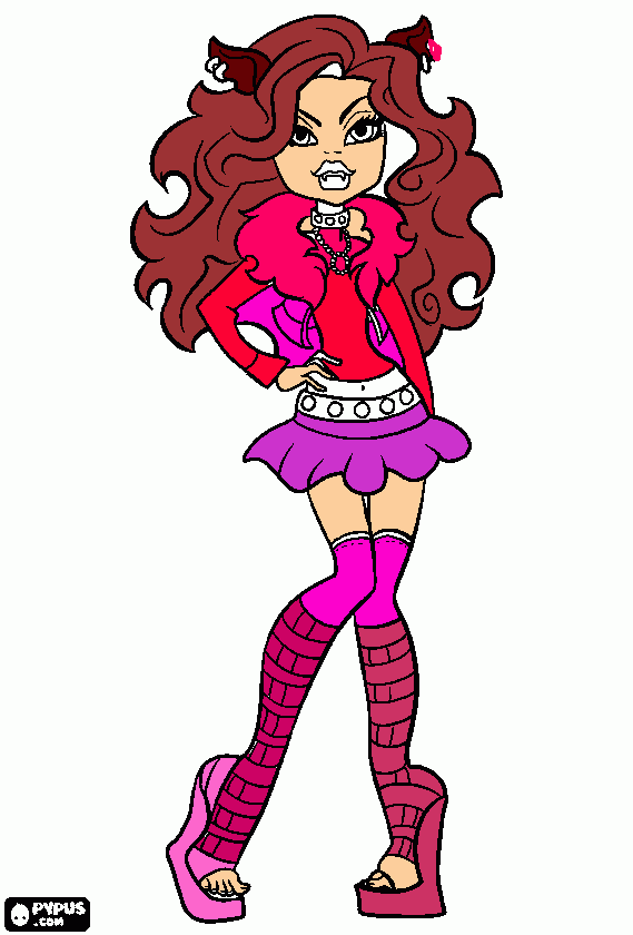 monstrinha monstre high claudy mofy para colorir e imprimir