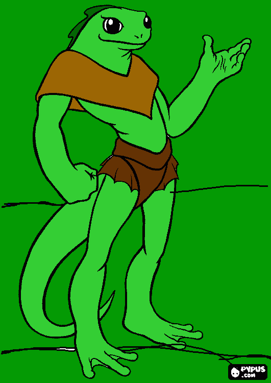 MONSTRO METADE HOMEM E LAGARTO  DA  ISABELLE para colorir e imprimir