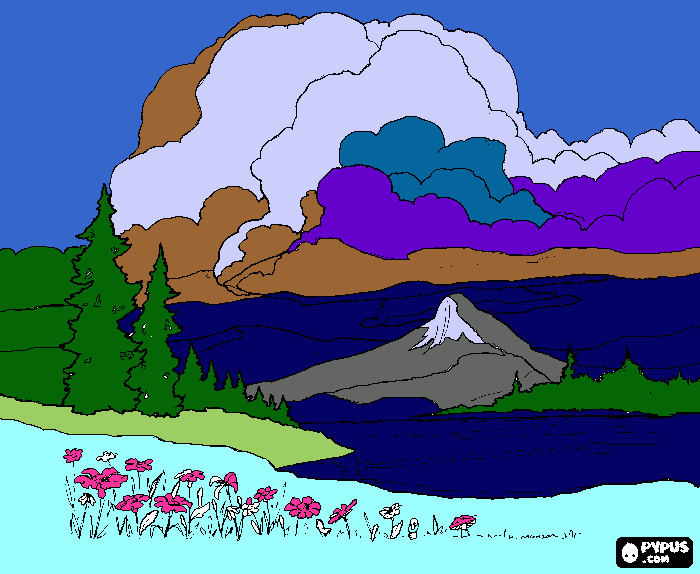 MONTANHA DE NEVE para colorir e imprimir