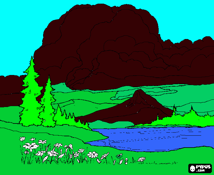 montanhas rochosas para colorir e imprimir