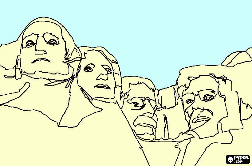 Monte Rushmore para colorir e imprimir