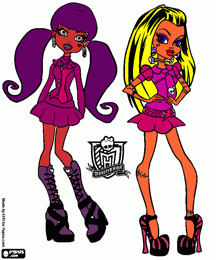montershigh draculaura e frank para colorir e imprimir