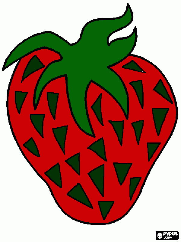 morango vermelho para colorir e imprimir
