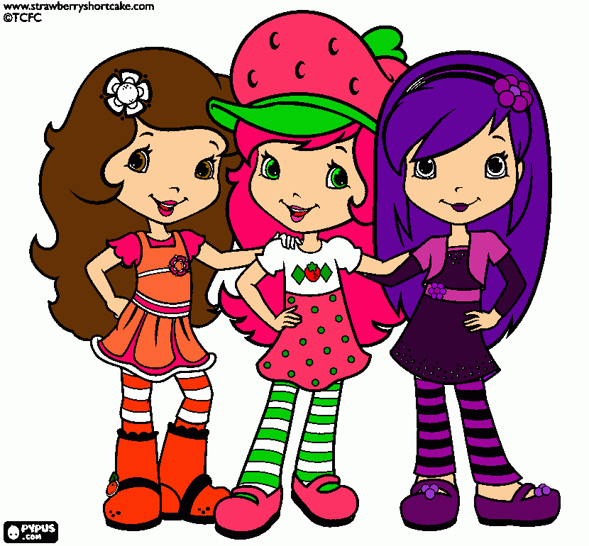 moranguinho e amigas para colorir e imprimir