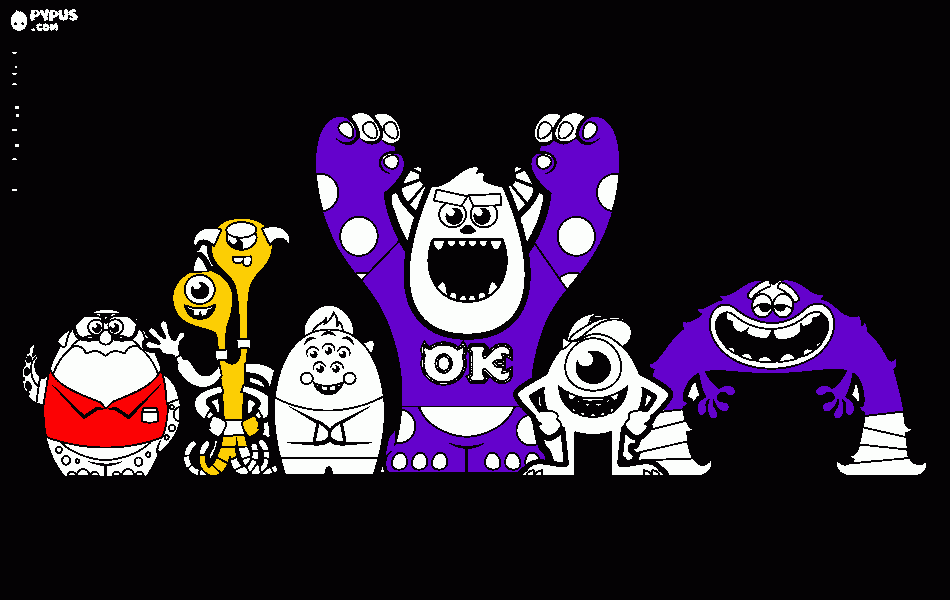 mostros para colorir e imprimir