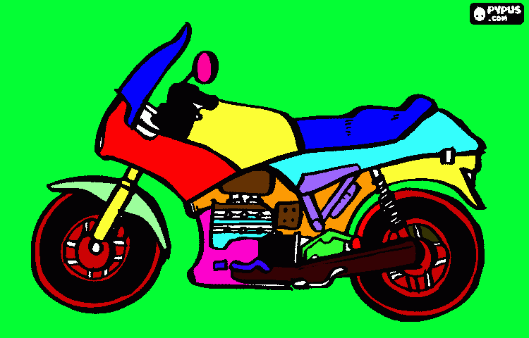 moto bonita para colorir e imprimir