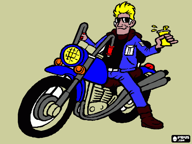 Moto custom para colorir e imprimir