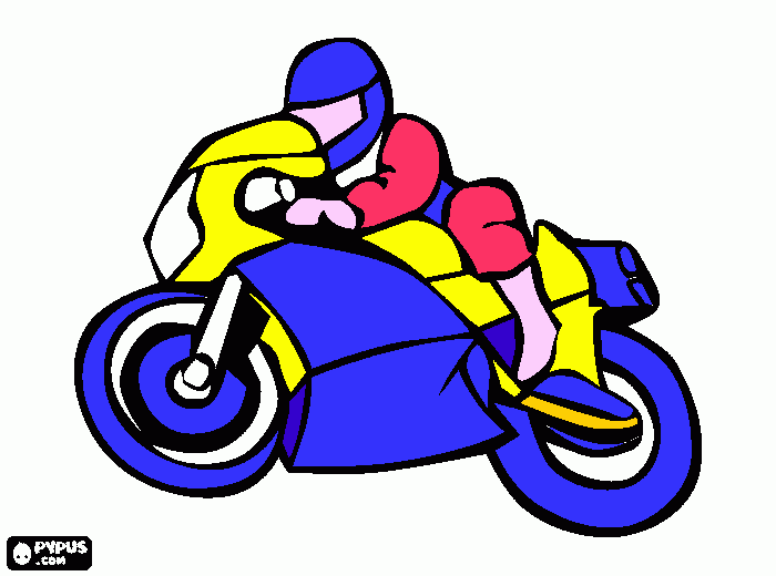 moto em desenho para colorir e imprimir