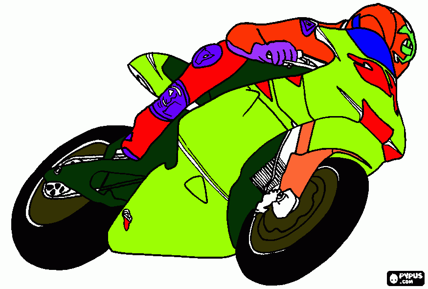 moto esportiva para colorir e imprimir
