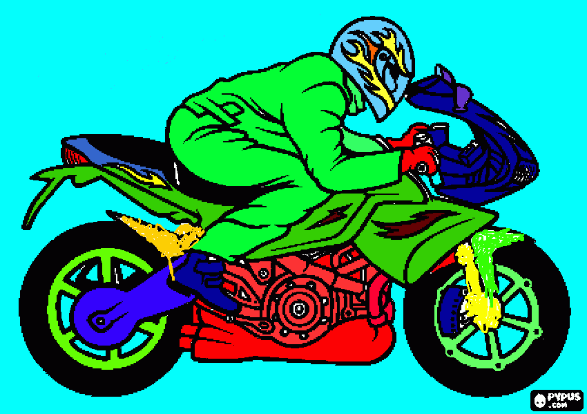 MOTO PINTADA PELO GU para colorir e imprimir