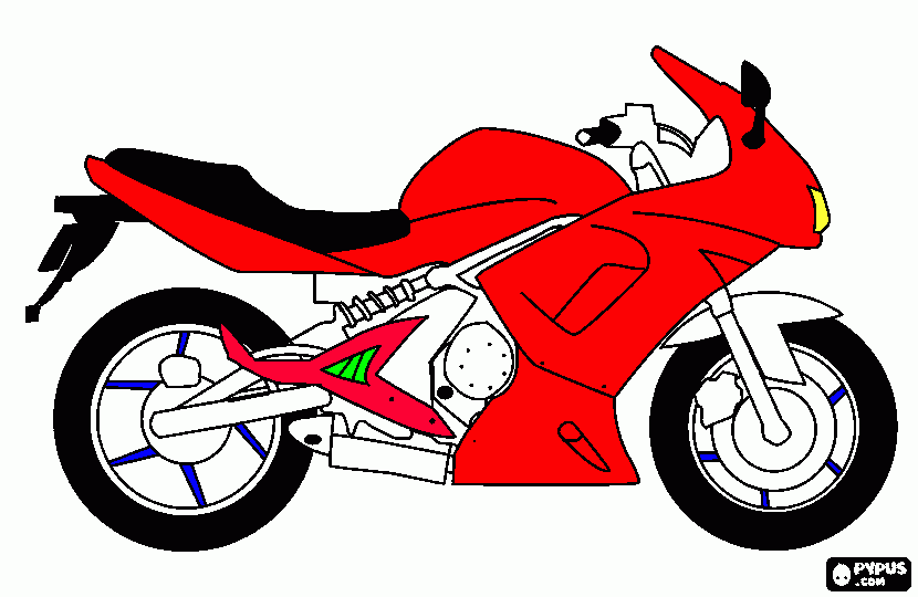 desenho de moto colorida