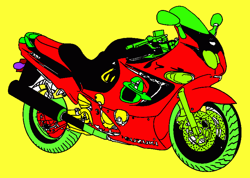 moto suzuki para colorir e imprimir