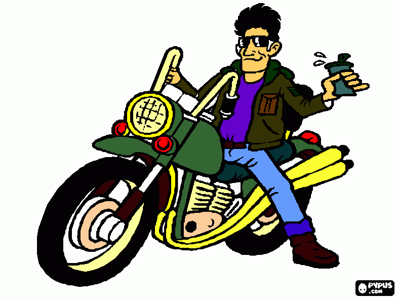Motoqueiro para colorir e imprimir