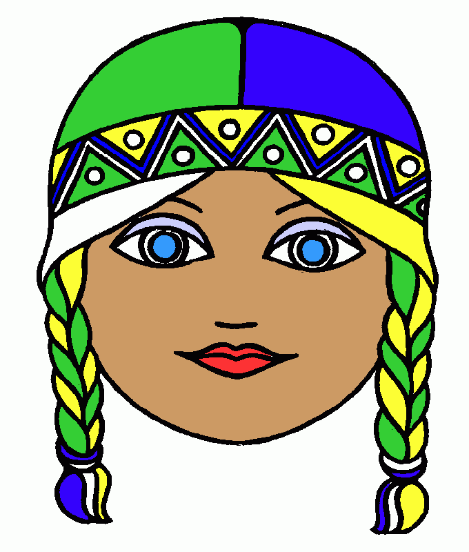 mulher indiana para colorir e imprimir