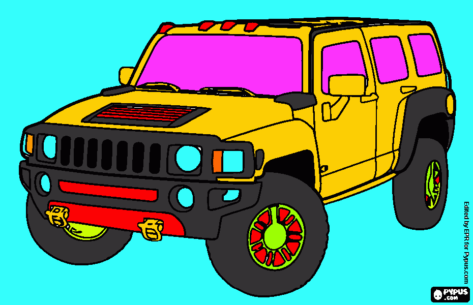 mundo da hummer. para colorir e imprimir
